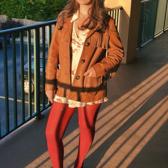 Pendleton Tan Brown Leather Fringe Jacket - Picture 5 of 5